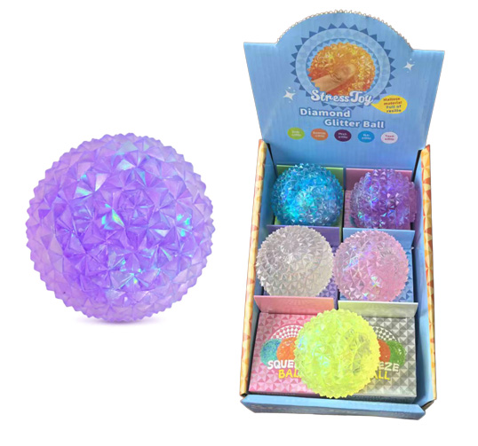 SQUISHY DIAMOND GLITTER BALL cm In box In display da pz…x…x